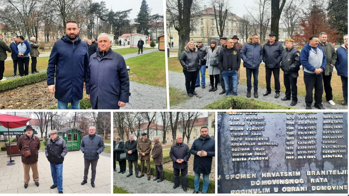 Ime Makaranina Siniše Paunovića upisano na spomenik poginulih branitelja u Bjelovaru