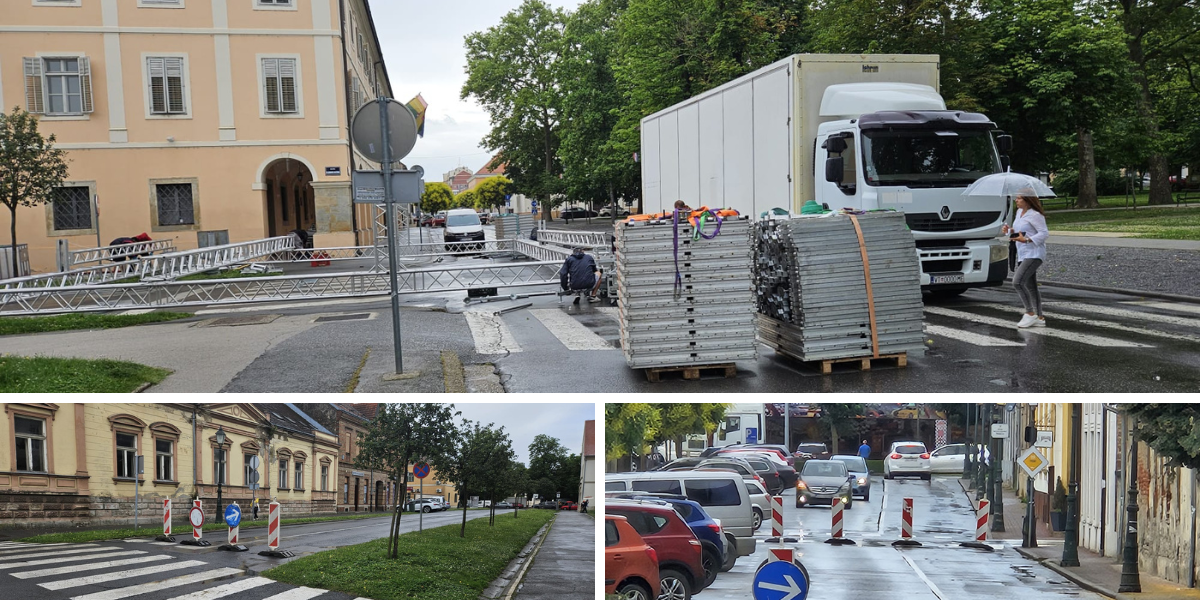 [FOTO] Nova regulacija prometa: Zatvorene ulice u najužem centru Bjelovara