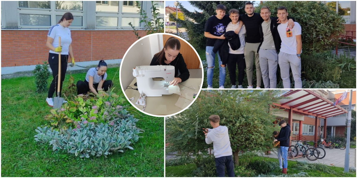 [FOTO] Marljivi zadrugari: Djevojke podučavaju šivanje, muške snage obrezuju grmove